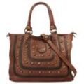 Shopper SAMANTHA LOOK, Damen, Gr. B/H/T: 35cm x 25cm x 8cm onesize, braun (cognac), Leder, Taschen, echt Leder, Made in Italy