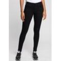 Skinny-fit-Jeans TOMMY JEANS "Nora Mid Rise Skinny Fit", Damen, Gr. 24, Länge 32, schwarz (staten schwarz), Denim/Jeans, Obermaterial: 90% Baumwolle, 8% Elastomultiester, 2% Elasthan, unifarben, casual, skinny fit, Jeans, mit Tommy Jeans Logo-Badge & Stickereien