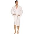 Unisex-Bademantel VOSSEN "Dallas, ideal für Sauna & Spa, Hotelbademantel, Morgenmantel" Gr. XXL, weiß, L:114cm in Gr. XXL, Webvelours, Hausmäntel, für Damen & Herren, reine Baumwolle, mit Kimono-Kragen