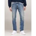 Slim-fit-Jeans TOMMY JEANS "Scanton Slim Denim", Herren, Gr. 36, Länge 34, blau (denim medium), Obermaterial: 99% Baumwolle, 1% Elasthan, modisch, slim fit, Jeans, Destroyed-Effekt, verschieden Waschungen