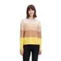 Strickpullover BETTY BARCLAY "Betty Barclay Feinstrickpullover mit Color Blocking", Damen, Gr. 36, beige (patch beige, gelb), Strick, Obermaterial: 50% Viskose, 27% Polyamid, 23% Polyester., casual, lässig geschnitten normal, U-Boot-Ausschnitt, Langarm, Pullover, Material