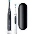 ORAL-B iO Series 5 Duopack, Reiseetui, Elektrische Zahnbürste Matt Black/Quite White, Reinigungstechnologie: Mikrovibrationen