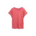 TOM TAILOR Damen Plus Size - T-Shirt im Material-Mix, rot, Uni, Gr. 54