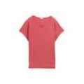 TOM TAILOR Damen T-Shirt aus Materialmix, rot, Uni, Gr. XXL