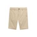 TOM TAILOR Herren Slim Chino Shorts, beige, Gemustert, Gr. 34