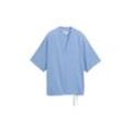 TOM TAILOR Damen T-Shirt mit V-Ausschnitt, blau, Uni, Gr. XXL