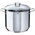 Gemüsetopf SILIT "Suppentopf Induktion mit Glasdeckel", silber (edelstahlfarben), H:24cm Ø:28cm, Töpfe, für alle Herdarten geeignet, Kochtopf mit extra hohem Rand 12l