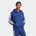 Sweatshirt ADIDAS SPORTSWEAR "M 3S FL FZ HD", Herren, Gr. M, blau (dunkelblau, weiß), Obermaterial: 55% Baumwolle, 36% Polyester, 9% Viskose, sportlich, Sweatshirts