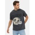 T-Shirt RECOVERED "NFL Raiders Helmet", Herren, Gr. M, schwarz, 100% Baumwolle, bedruckt, casual, normal, Rundhals, Kurzarm, Shirts, im lockeren Schnitt