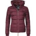 Winterjacke MARIKOO "Sole", Damen, Gr. S (36), rot (weinrot), Oberstoff: 100% Polyester, Futter: 100% Polyester, Wattierung: 100% Polyester, Ärmelfutter: 100% Polyester, modisch, tailliert hüftbedeckend, Langarm Ärmel ohne Ärmelschlitz Rippstrickbündchen, Jacken, modisch taillierte Damen Steppjacke für den Winter