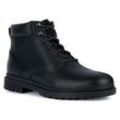 Schnürboots GEOX "U ANDALO A", Herren, Gr. 42, schwarz, Leder, casual, Schuhe, Worker Boots, Schnürstiefel mit Geox Spezial Membrane