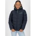 Steppjacke ALIFE & KICKIN "AndriaAK", Damen, Gr. M (38), blau (marine, grün), Steppware, Obermaterial: 100% Polyester, colorblocking, casual, tailliert, ohne Ausschnitt, Langarm, Jacken, leichte, taillierte Übergangsjacke mit breiter Steppung und Kapuze