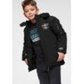 Schneejacke CHIEMSEE, Jungen, Gr. 140/146, schwarz, Web, Obermaterial: 100% Polyester. Futter: 100% Polyester. Kapuzenfutter: 100% Polyester. Wattierung: 100% Polyester, unifarben, sportlich, Basic, mit Klettverschluss, Jacken Outdoorjacke Schneebekleidung Schneejacke Skijacke Snowboardjacke Winterjacke, mit abnehmbarer Kapuze und reflektierenden Details