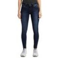 Skinny-fit-Jeans TOM TAILOR DENIM "JONA", Damen, Gr. 30, Länge 32, blau (schwarz stone wash denim), Denim/Jeans, Obermaterial: 72% Baumwolle, 27% Polyester, 1% Elasthan, casual, skinny fit lang, Jeans