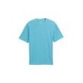 TOM TAILOR DENIM Herren Relaxed Fit T-Shirt aus Baumwolle, blau, Uni, Gr. XXL