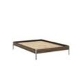 Bettgestell KARUP DESIGN "CORE BED Bodenbett, Holzrahmen, Futonbett, Jugendbett, Holzbett", 140, B:146cm H:34cm L:206cm, Betten, Massivholzbett mit Lattenrost, Kiefer massiv, Doppelbett ohne Kopfteil