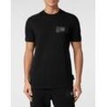 T-Shirt PLEIN SPORT "T-Shirt", Herren, Gr. S, schwarz (0202, schwarz, schwarz), Obermaterial: 100% Baumwolle, Shirts