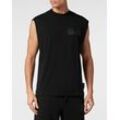 T-Shirt PLEIN SPORT "Tanktop", Herren, Gr. 4XL, schwarz (0202, schwarz, schwarz), Obermaterial: 100% Baumwolle, Shirts