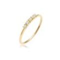 Verlobungsring ELLI PREMIUM "Verlobungsring Topas Weiß 375 Gelbgold" Gr. 52, gold (gold, weiß), Fingerringe, Damen, 52mm, Gelbgold 375, 1mm