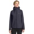 Funktionsjacke JACK WOLFSKIN "HIGHEST PEAK 3L JKT W", Damen, Gr. L (42/44), grau (graphite), Oberstoff: 100% POLYESTER ; Futter:100% POLYESTER, Jacken