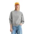 Sweatshirt MARC O'POLO DENIM, Damen, Gr. L, grau (stone melange), angeraute Sweatware, Obermaterial: 100% Baumwolle, casual, relaxed fit, Rundhals, Langarm Rippbündchen, Sweatshirts