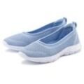 Sneaker Ballerinas LASCANA, Damen, Gr. 35, blau (hellblau), Obermaterial: 100% Textilmaterial. Futter: 100% Textilmaterial. Decksohle: 100% Textilmaterial. Laufsohle: 100% Synthetik, unifarben, sportlich, Schuhe, ultraleichter Slipper, Slip-On-Sneaker, Freizeitschuh VEGAN