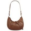 Umhängetasche BRUNO BANANI, Damen, Gr. B/H/T: 28cm x 24cm x 9cm onesize, braun (cognac), Leder, unifarben, leicht glänzend, Taschen, echt Leder