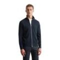 Cardigan MARC O'POLO "mit Reißverschluss", Herren, Gr. L, blau (schwarz navy), Obermaterial: 100% Baumwolle, unifarben, casual, regular fit, V-Ausschnitt, Langarm Bündchen, Strickjacken