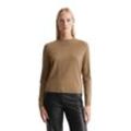 Strickpullover MARC O'POLO "aus LENZING™ ECOVERO™", Damen, Gr. M, melted nougat, Obermaterial: 80% Viskose, 20% Polyester, unifarben, casual, Langarm, Pullover