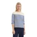 Strickpullover MARC O'POLO "aus softem Organic Cotton", Damen, Gr. L, striped, natural cotton, Obermaterial: 100% Baumwolle, gestreift, casual, U-Boot-Ausschnitt, Langarm, Pullover