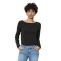 Langarmshirt MARC O'POLO "aus Organic Cotton", Damen, Gr. L, schwarz, Obermaterial: 100% Baumwolle, unifarben, Basic, regular fit, U-Boot-Ausschnitt, Langarm normaler Saum, Shirts