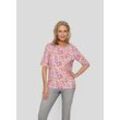 Print-Shirt RABE "Rabe Print-Shirt mit Tupfenmuster", Damen, Gr. 40, orange, 92%Viskose 8%Elastan, gemustert, feminin, tailliert, Kurzarm, Shirts