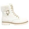 Winterboots REMONTE "Elisabeth Hurley-Collection", Damen, Gr. 39, weiß, Leder, Textil, sportlich, Schuhe, Schnürboots, Outdoorschuh, Schnürstiefelette mit Zierschnalle