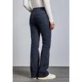 Bootcut-Jeans STREET ONE, Damen, Gr. 29, Länge 32, blau (schwarz indigo slightly washed), Jeans, 72% Baumwolle, 27% Polyester, 1% Elasthan, unifarben, casual, lang, Jeans, 5-Pocket-Style