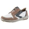 Sneaker JOSEF SEIBEL "Enrico 20", Herren, Gr. 43, bunt (sand, multi), Leder, Veloursleder, kontrastfarbene Details, casual, Schuhe, Freizeitschuh, Komfortschuh, Schnürschuh in Weite G (weit)