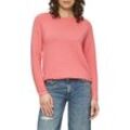 Strickpullover QS, Damen, Gr. S (36), rot (coral rot), Strick, Obermaterial: 65% Polyester, 35% Viskose, casual, regular fit hüftlang, Rundhals, Langarm Rollkante, Pullover, mit Strukturmuster