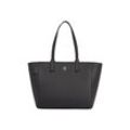 Shopper TOMMY HILFIGER "TH SOFT LOGO TOTE", Damen, Gr. B/H/T: 46cm x 27cm x 14,5cm, schwarz, Lederimitat, Taschen, Damen Henkeltasche Schultertasche, Umhängetasche im eleganten Look