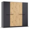 Drehtürenschrank RAUCH "Kleiderschrank Schrank Garderobe Garderobenschrank Stauraumwunder MODI", grau (graumetallic, eiche artisan), B:226cm H:210cm T:54cm, Holzwerkstoff, Schränke, optional mit Spiegel MADE IN GERMANY