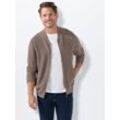 Strickjacke MARCO DONATI, Herren, Gr. 50, grau (taupe), 100% Baumwolle, meliert, Langarm, Strickjacken