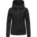 Outdoorjacke RAGWEAR "Sunniva B", Damen, Gr. L (40), schwarz, Obermaterial: 100% Polyester, Innenfutter: 100% Polyester, casual, figurumspielend hüftbedeckend, Langarm Ärmel ohne Ärmelschlitz Rippstrickbündchen, Jacken, Übergangsjacke wasserdicht mit feiner Rillenstruktur