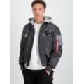 Alpha Industries Bomberjacke Herren bedruckt, grau