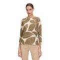 Strickpullover BETTY BARCLAY "Betty Barclay Strickpullover mit Print", Damen, Gr. 36, grün (khaki, nature), Strick, Obermaterial: 100% Baumwolle., casual, figurumspielend normal, Rundhals, Langarm, Pullover, Glitzersteine