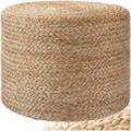 tectake® Handgefertigter Pouf, Boho-Stil, weich und formstabil, 49 x 37 cm, Belastbarkeit 150 kg