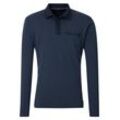 Langarm-Poloshirt CASAMODA "CASAMODA Polo-Shirt Langarm gestreift", Herren, Gr. 3XL, blau (dunkelblau), 100% Baumwolle, Shirts