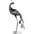 Tierfigur GILDE "Pfau", bunt, B:55cm H:78cm T:35cm, Metall, Dekofiguren