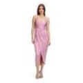 Abendkleid VERA MONT "Vera Mont Abendkleid mit Raffung", Damen, Gr. 40, Normalgrößen, peony blush, Satin, Obermaterial: 100% Polyester. Futter: 100% Polyester / Futter2: 95% Polyester, 5% Elasthan., feminin, figurbetont lang, V-Ausschnitt, ohne Ärmel, Kleider, Material