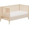 Babybett PAIDI "MILA & BEN Steiff by PAIDI", beige (natur), H:80cm L:147cm T:76cm, Massivholz, Babybetten, aus Massivholz, mit Comfort-Lattenrost, umbaubar zum Kinderbett