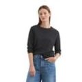 Longsleeve MARC O'POLO, Damen, Gr. L, blau (deep night blau), Obermaterial: 67% Lyocell, 33% Baumwolle, casual, regular fit, Rundhals, Langarm Rippbündchen, Shirts