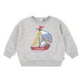 Sweatshirt LEVI'S KIDS "LVB LEVIS SAILING 3D CREW", Baby, Gr. 12M (80), light gray h, Sweatware, Obermaterial: 60% Baumwolle, 40% Polyester, bedruckt, casual, Rundhals, Langarm, Sweatshirts