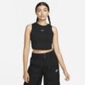 Nike Sportswear Chill Knit enges, kurz geschnittenes Mini-Rib-Tanktop für Damen - Schwarz